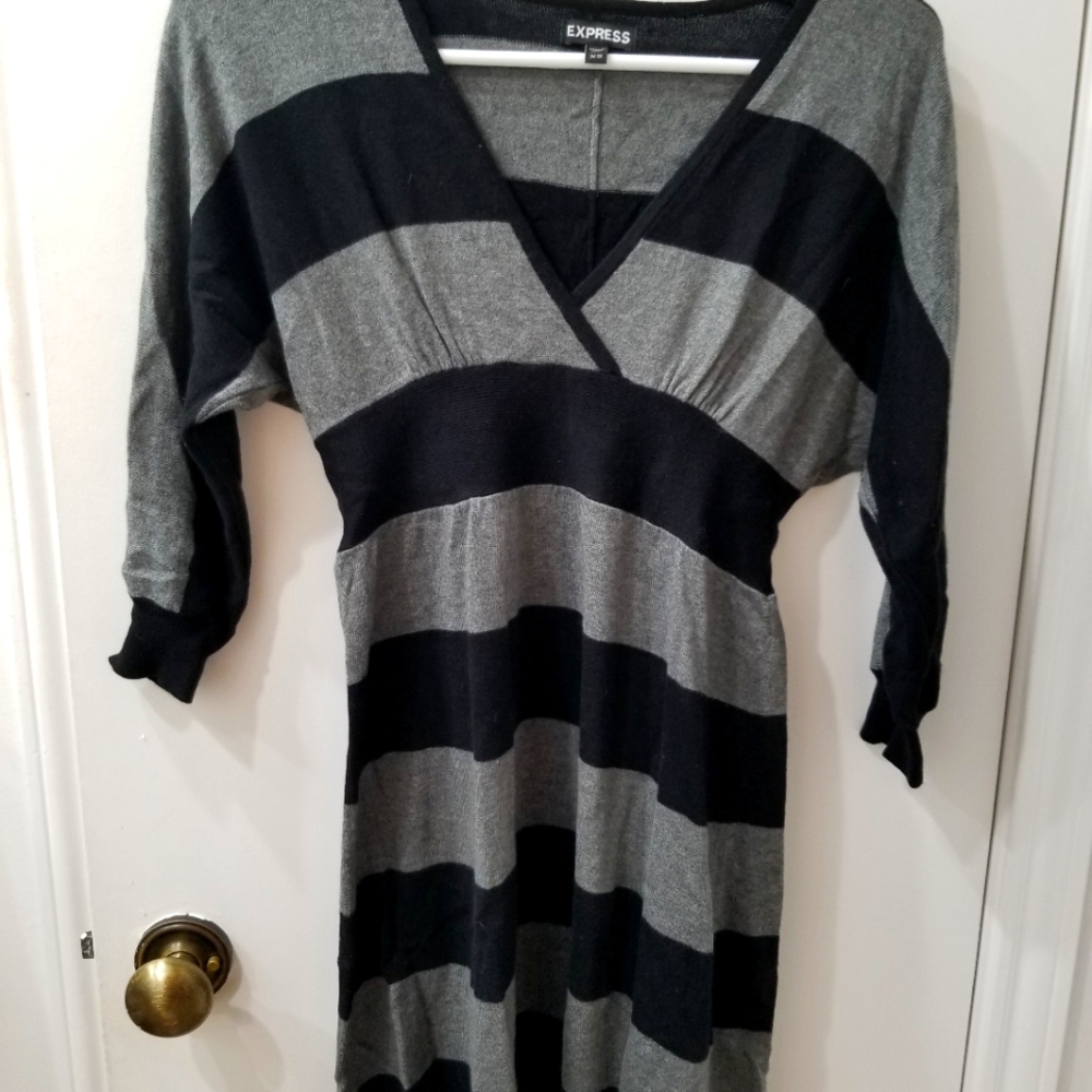 Striped sweater dress- Express XS